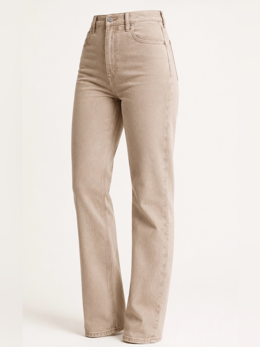 Abercrombie sz 25 waist High-Rise Straight Leg Women’s Jeans in Light Beige